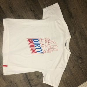 Mens XL Orisue ‘Dirty Politics’ white shirt
